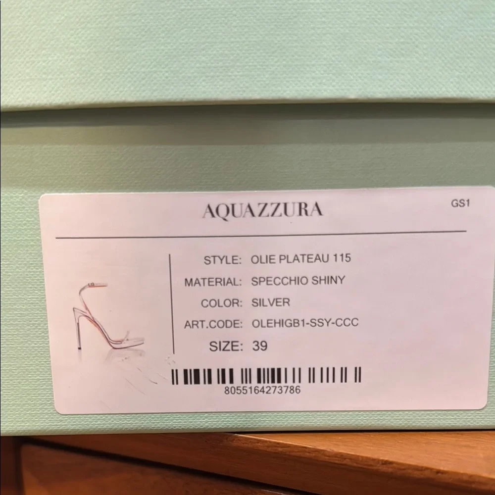 Aquazzura Olie Plateau 115 Silver Stiletto Strappy Heels - Picture 4 of 4